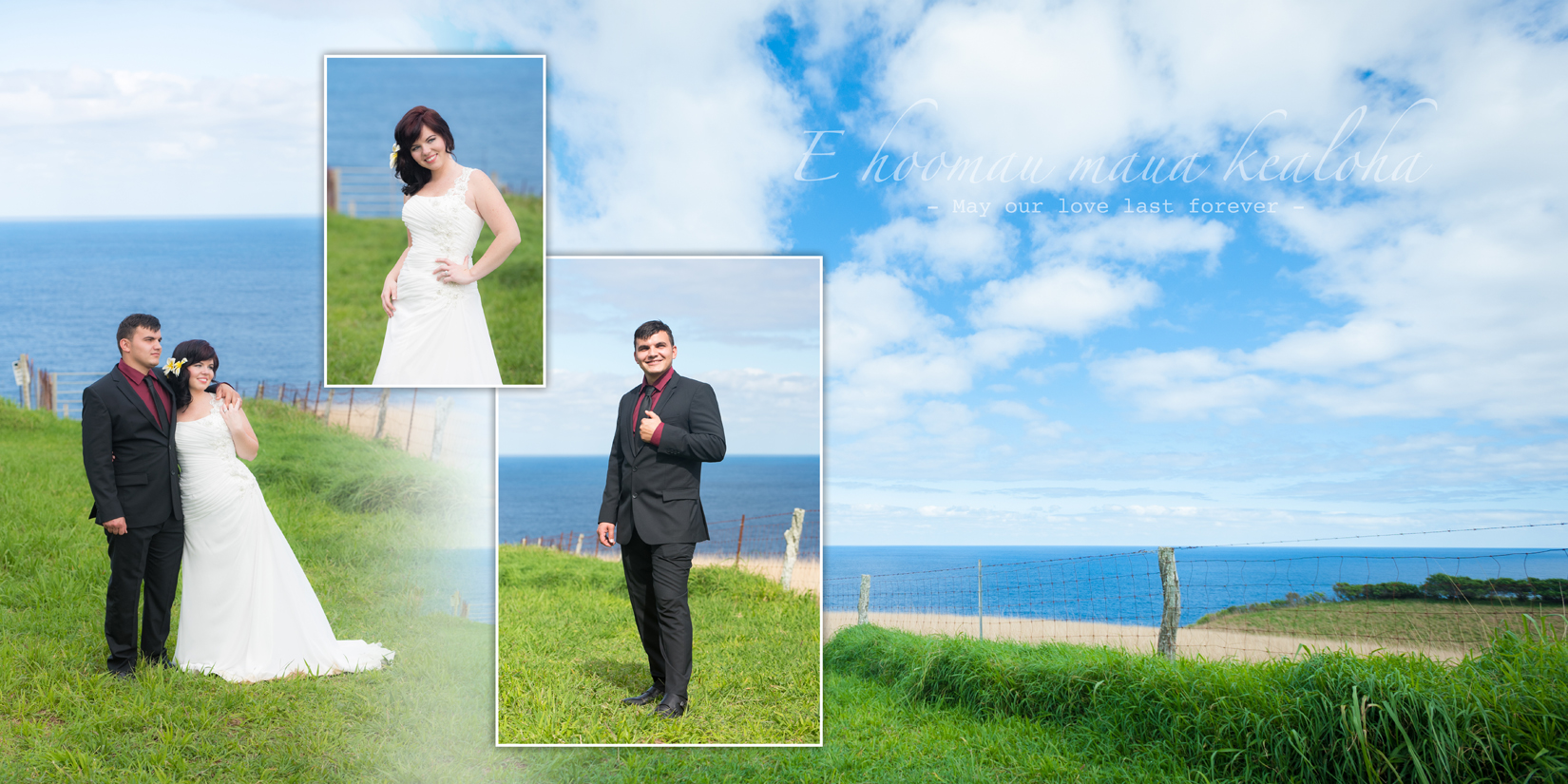 Sample Album Design of Maui Wedding Photography at Panoramic Tropical Setting in Haiku