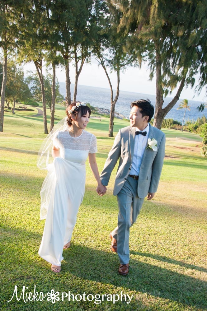 The Ritz-Carlton Kapalua Wedding.  Photography by Maui Photographer, Mieko Horikoshi.  日本人フォトグラファーによるマウイ島でのウェディング撮影。　リッツカールトンカパルアでの挙式。