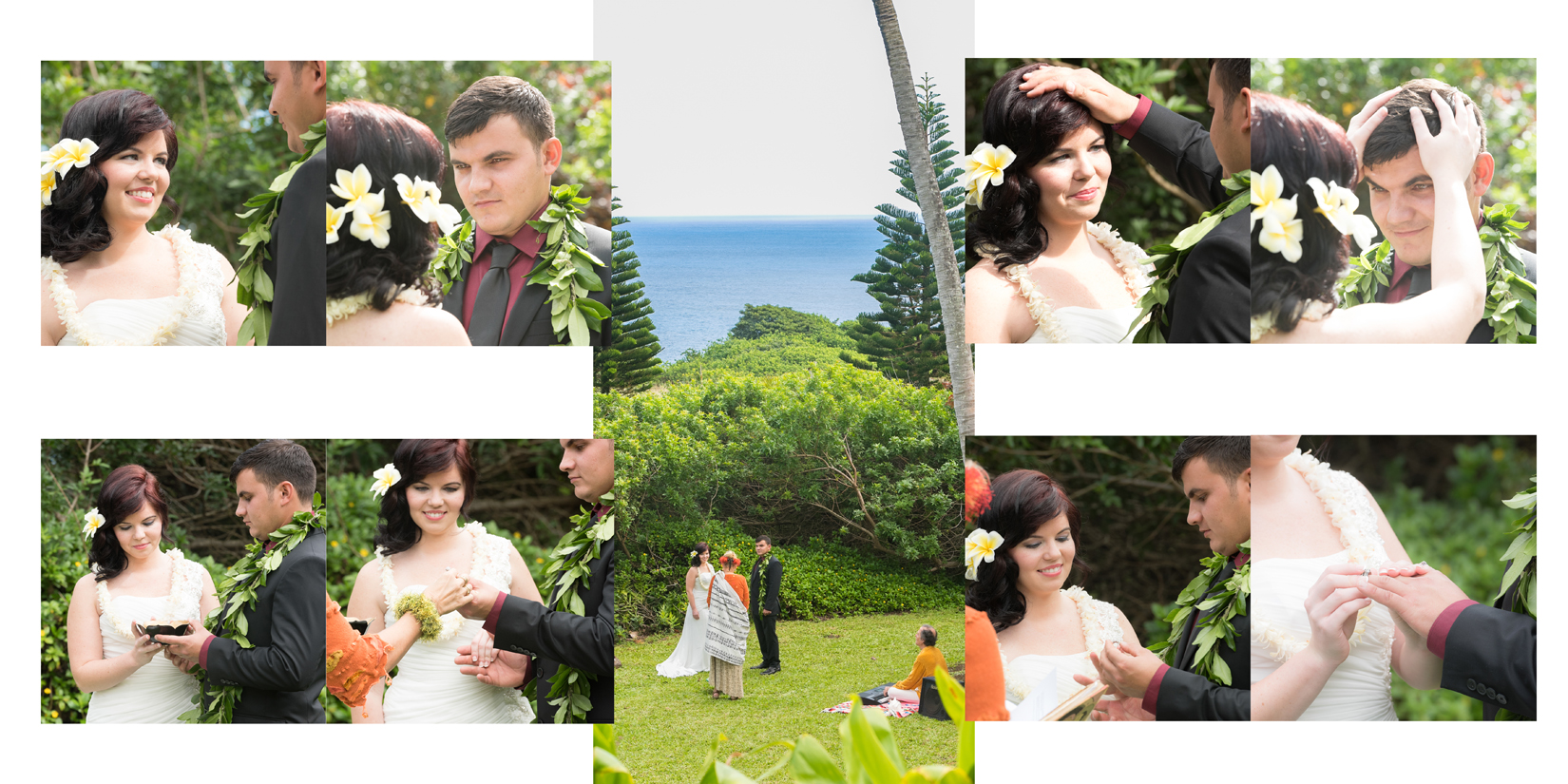 Sample Album Design of Maui Wedding Photography at Panoramic Tropical Setting in Haiku